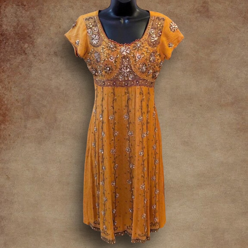 Vintage Hand Beaded Handmade Dress